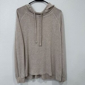 Eddie Bauer Beige Hooded Pullover Sweatshirt